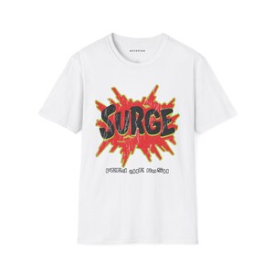 Surge Soda Graphic Tee: 90s Nostalgia Softstyle Shirt image 2