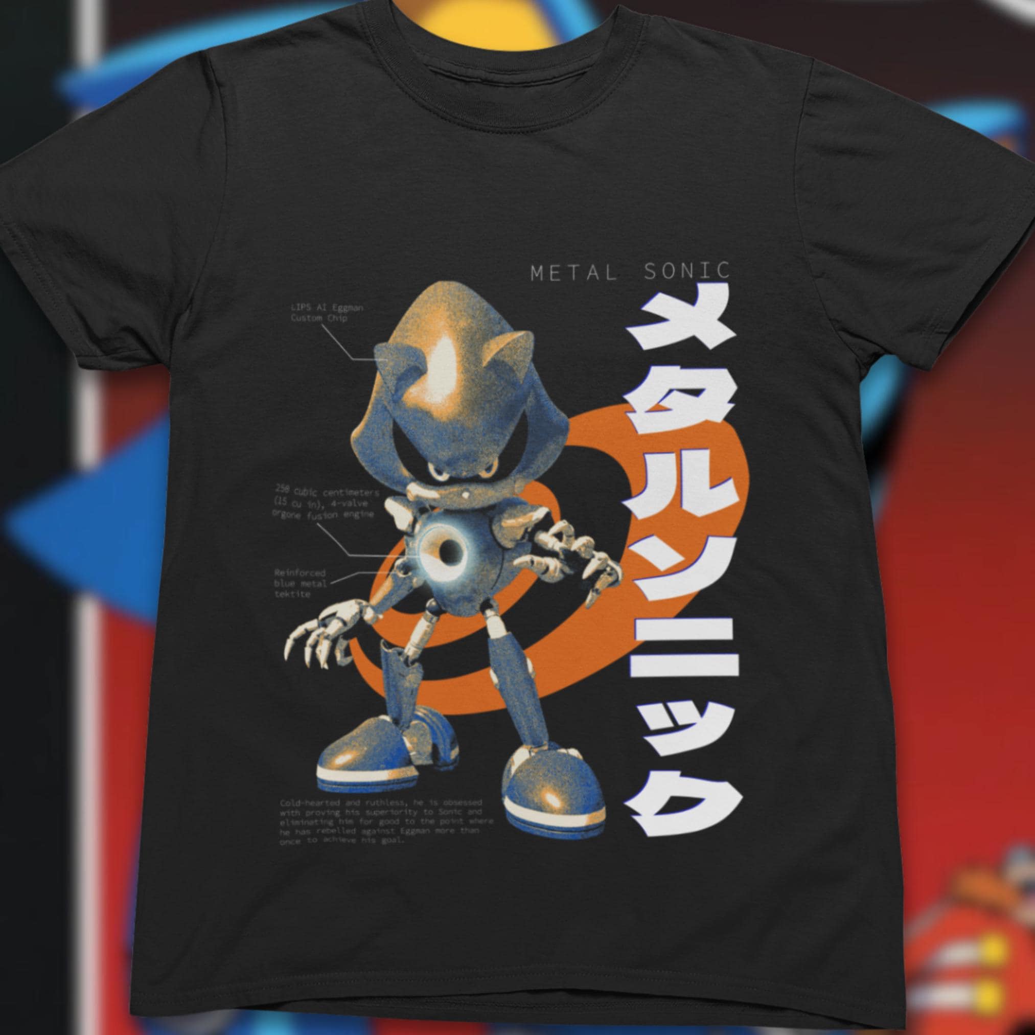 メタルソニック ユニセックス グラフィックTシャツ、レトロセガ