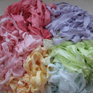 Naturally Dyed Silk Ribbons Streamer Stick image 4