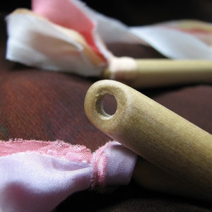 Naturally Dyed Silk Ribbons Streamer Stick image 2