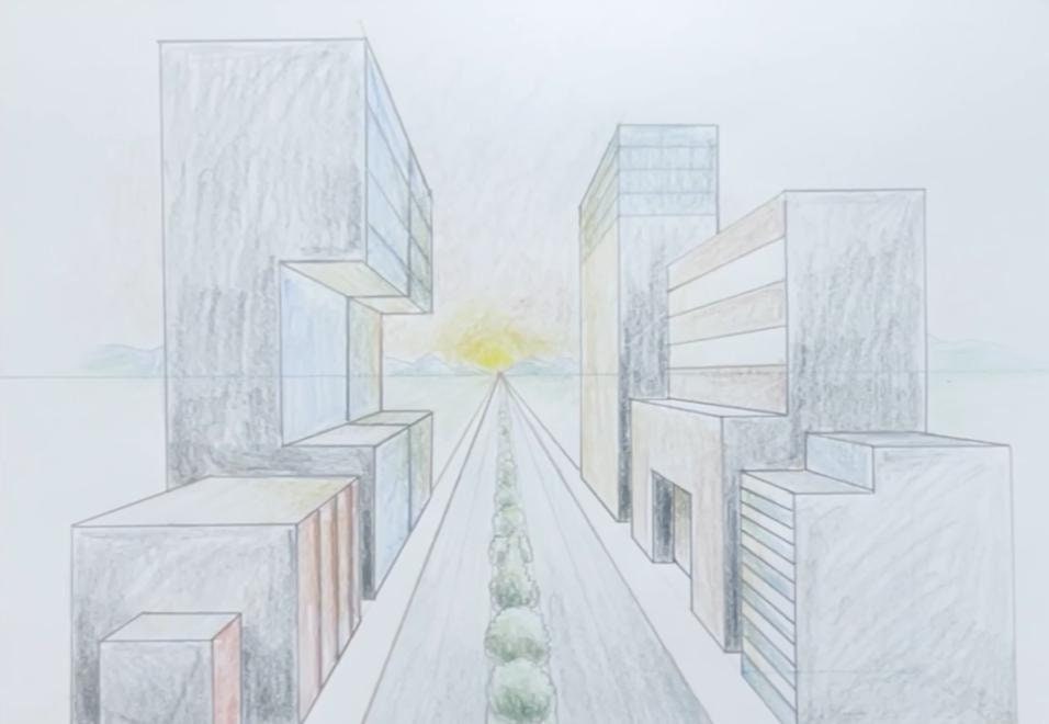 One-Point Perspective City Streets (5th) | Art with Mrs. Nguyen