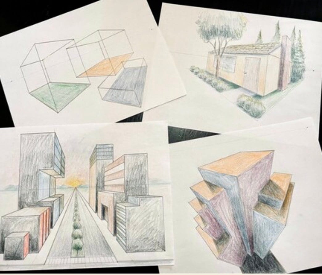 A House in Two-point Perspective Video and Outline | Art Lesson 4 of 5 ...