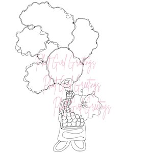 Silly little Girl Digital illustration, line art, stamp for cards, journaling.  Digital stamp, Digi Stamp, Cute Digital stamps