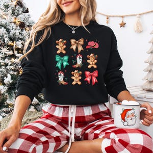 Cowboy Gingerbread Coquette |Cute Christmas Sweater, Comfy Sweater, Coquette, Women&#39;s Sweater, Oversized Sweater, Holiday Gift Ideas