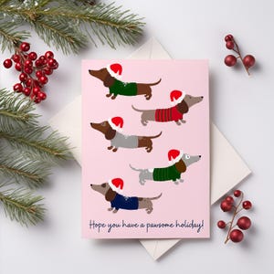Carte de vœux chiot mignon, carte de voeux de Noël chien adorable, carte de vœux J'espère que vous avez une belle carte de vœux, carte de correspondance vierge illustrée