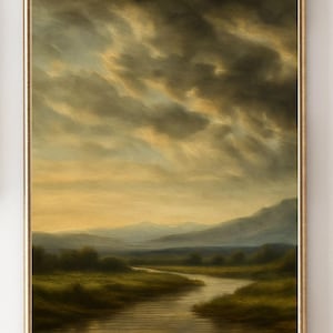 Serene Landschaft Vintage inspirierte strukturierte Aquarell Matte Poster Kunstdruck - Strukturiertes Aquarellpapier Poster
