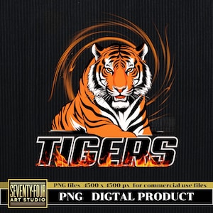 Fierce Tiger Logo PNG Clipart – Available with and without text for Custom Designs