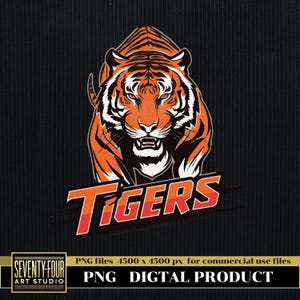Bold Tiger Mascot PNG Clipart – Powerful Sports Design for Team Logos and Merchandise