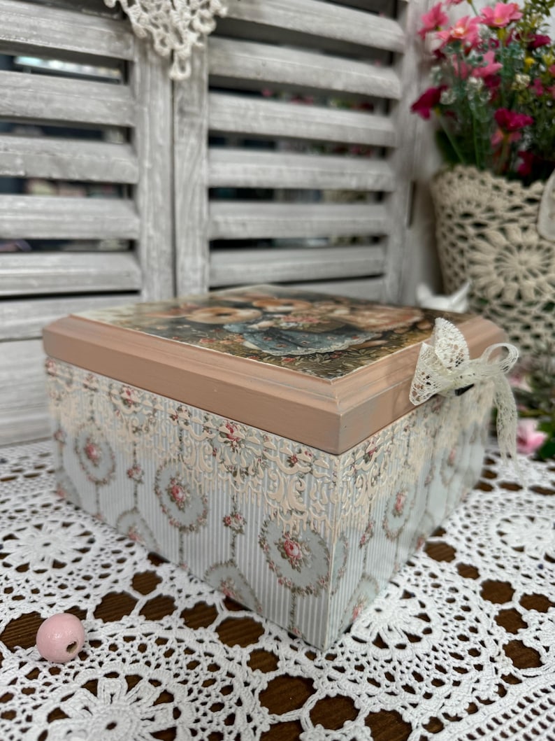 Cute Bunny Wooden Keepsake Box, Handcrafted Decorative Organizer for ...