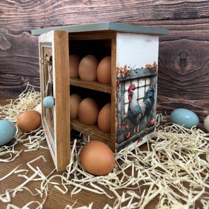 Farmhouse Egg Storage Locker, Rustic Egg Holder, Vintage Kitchen Organizer, Country Kitchen Decor, Egg Keeper, Country Kitchen Decoration