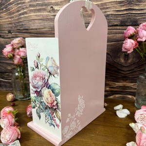 shabby chic pink rose jewelry cabinet handmade wooden dresser vintage style storage for cosmetics trinkets craft supplies