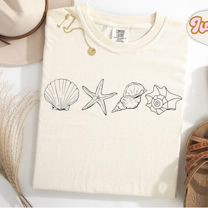 Comfort Colors Sea Shells T-Shirt: 90s Retro Ocean Tee
