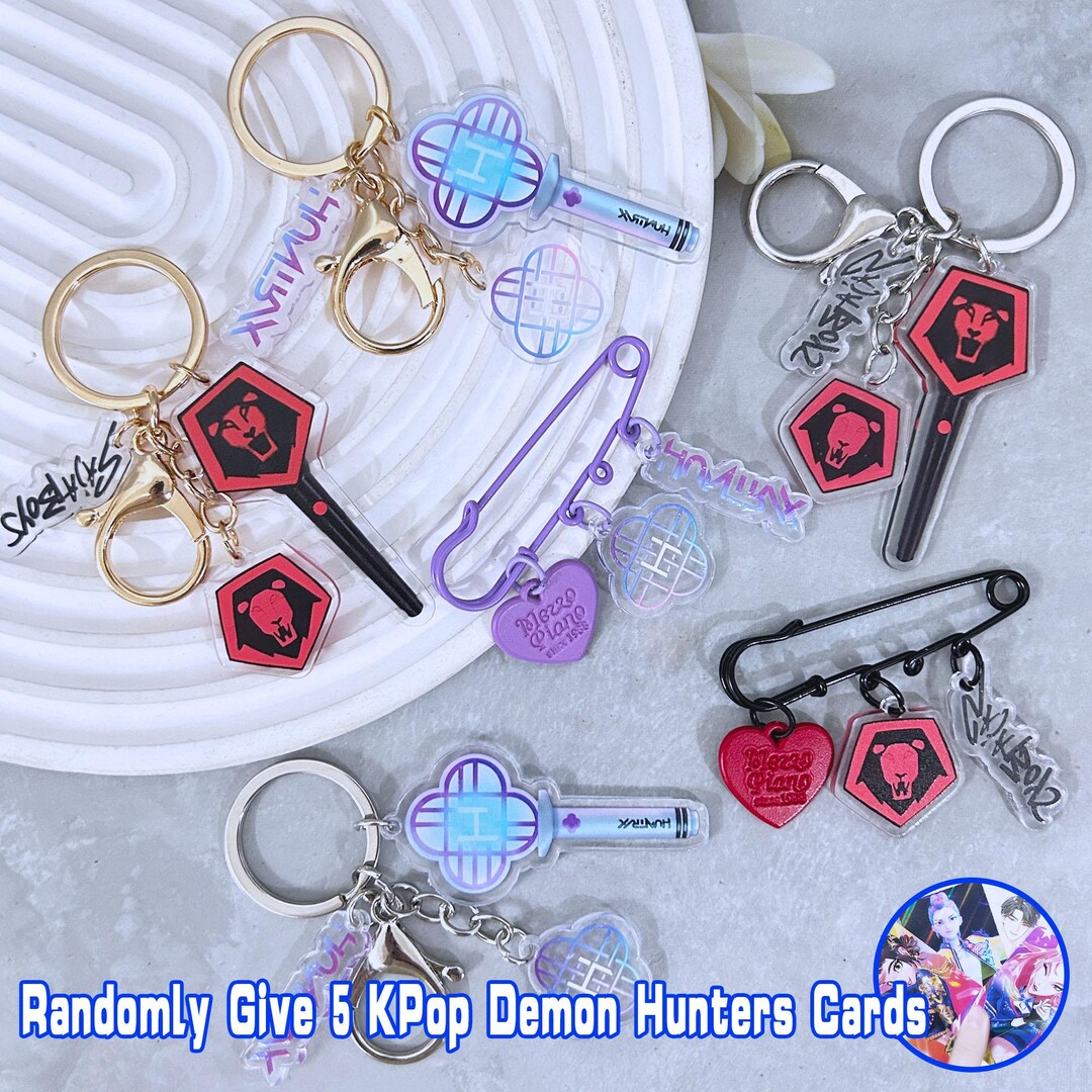Kpop Demon Hunters Cute Keychain/brooch,acrylic Pendant Keychain ...