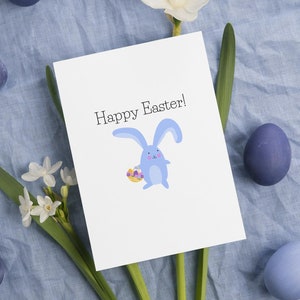 Carte de lapin de Pâques, carte de joyeuses pâques, carte de pâques drôle, pâques d'amoureux des animaux de compagnie, carte de pâques de lapin, carte pour pâques