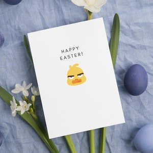 Fröhliche Osterkarte, Osterküken Karte, lustige Osterkarte, mürrische Osterkarte, Tierliebhaber Ostern, Osterkarte Huhn, Karte für Ostern