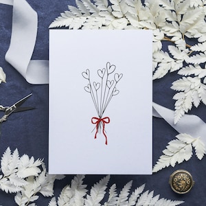 Love bouquet card love card I love you card happy valentines day card romantic card valentines card cute valentine card postcard