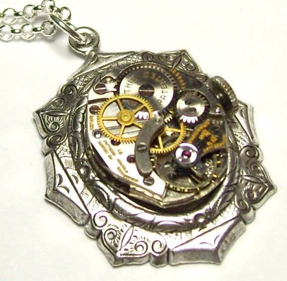 Items similar to Antique Silver Vintage 15 Jewel Bulova Watch Movement ...