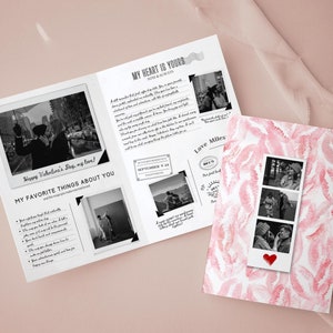 Modello di biglietto di San Valentino personalizzato / Regalo di San Valentino per fidanzato o fidanzata / Modello Canva / Regali significativi per l'anniversario
