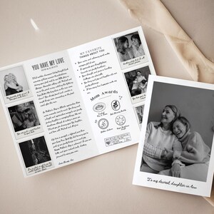 Aangepaste Moederdagkaart voor schoondochter | Moederdagcadeau voor dochter | Doordacht cadeau voor Moederdag | Aangepaste polaroidcanvasjabloon