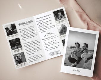 Custom Anniversary Card Template | 1 Year Anniversary Gift for Boyfriend and Girlfriend | Printable Canva Template | Custom Polaroid