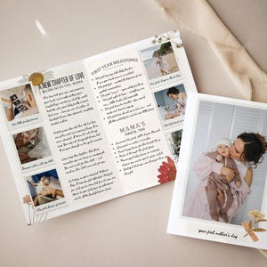 Cartão para Mãe de Primeira Viagem | Modelo para Imprimir no Canva | Cartão para o Dia das Mães | Polaroid Personalizada | Presente de um Amigo ou Marido