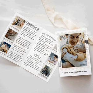 Von Postkarte inspirierte Muttertagskarte, Canva-Vorlage, Benutzerdefinierte Polaroid, Geschenk für Frau, Nachdenkliches Geschenk für Muttertag, Postkarten-Andenken