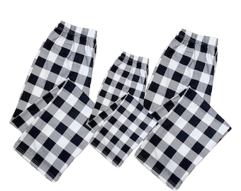 Pantaloni di Natale per la famiglia, pantaloni a quadri Buffalo, leggings e jogger coordinati per Natale, bambini piccoli, neonati, mamma e me, famiglia, coppia