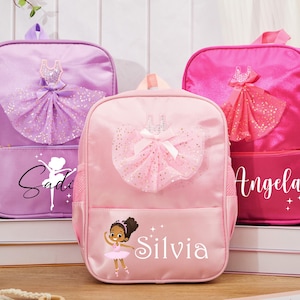 Gepersonaliseerde danstas, peuterrugzakken met monogram, ballerinatas, boekentas kleuterschool, tas voor kleine meisjes, babycadeaus, kerstcadeaus voor meisje
