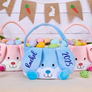 Personalisierter Osterkorb | Gestickter Osterhasen-Korb | Ostereiersuche-Korb | Baby Name Korb | Hasenkorb | Ostereimer