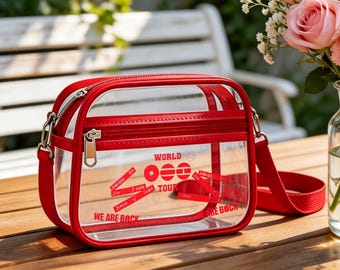 Custom Clear Crossbody Bag, Kpop Transparent Concert Bag, Stadium Approved Clear Purse, Waterproof PVC Shoulder Bag for Music Festival 2026