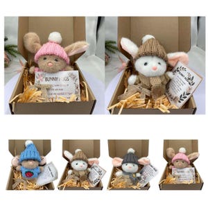 Pocket Bunny Hug Gift for Easter, Custom Mini Plush Bunny with Message Card, Easter Gift for Kids, Easter Bunny Gift