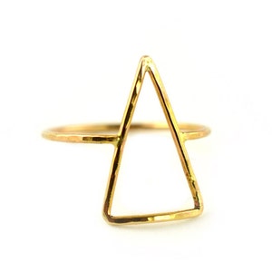 Large Triangle Ring, Gold Arrow Ring, Geomtric Jewelry SYMBOL RDLTRI