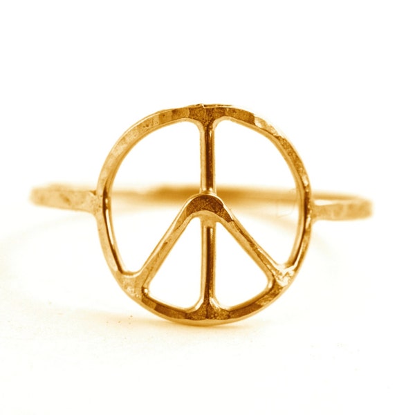 Anillo de símbolo de paz, joyería de signo de paz, anillo de símbolo SYMBOL RDPEACE