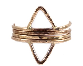 Triangle Stackable Ring Set of 4, Stackable Ring Set, Arrow Ring, Triangle Ring
