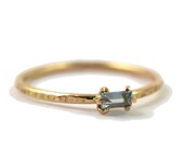 Blue Topaz Ring, Skinny Gemstone Ring, Engagement Ring