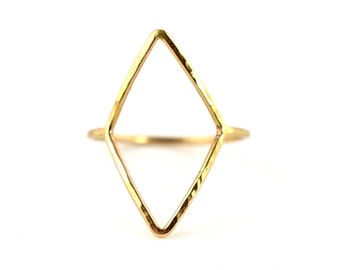 Large Diamond Ring, Geomtric Ring SYMBOL RDLDIA