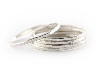 Silver Stacking Ring Set of 5, Gold Stackable Rings HSR18-5