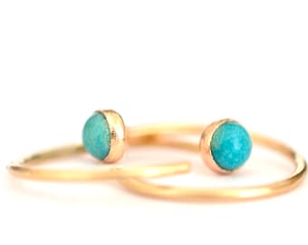 Turquoise Earrings, Turquoise Ear Huggers, Gemstone Studs, December Birthstone Jewelry