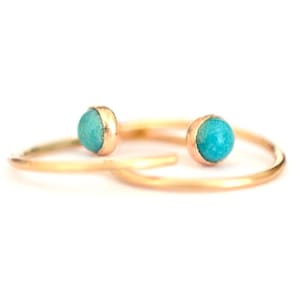 Turquoise Earrings, Turquoise Ear Huggers, Gemstone Studs, December Birthstone Jewelry