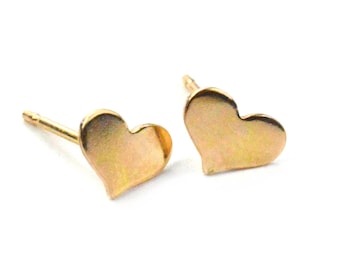 Tiny Heart Earrings, Heart Stud Earrings, Valentines Day Gift, Dainty Earrings, Delicate Gold Studs