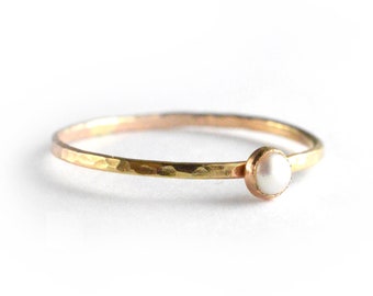 Pearl Ring, June Birthstone Ring, Stacking Ring SINGLE Ring SGRROS