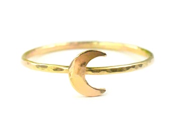 Crescent Moon Ring, Half Moon Ring, Zodiac Ring HSRMOON