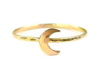 Crescent Moon Ring, Half Moon Ring, Zodiac Ring HSRMOON