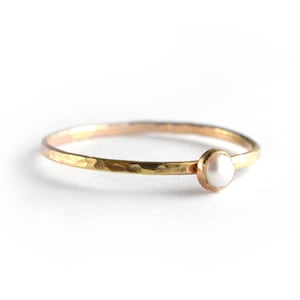 Pearl Ring, June Birthstone Ring, Stacking Ring SINGLE Ring SGRROS