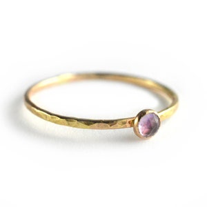 Gold Amethyst Ring, February Birthstone Ring, Gemstone Stacking Ring SGRROS