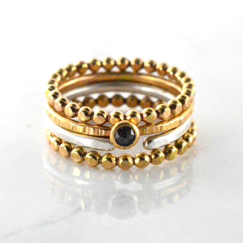 Gold Stacking Ring Beaded Ring Stackable Midi Ring SINGLE - Etsy
