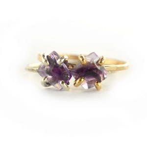 Raw Amethyst Slice Ring