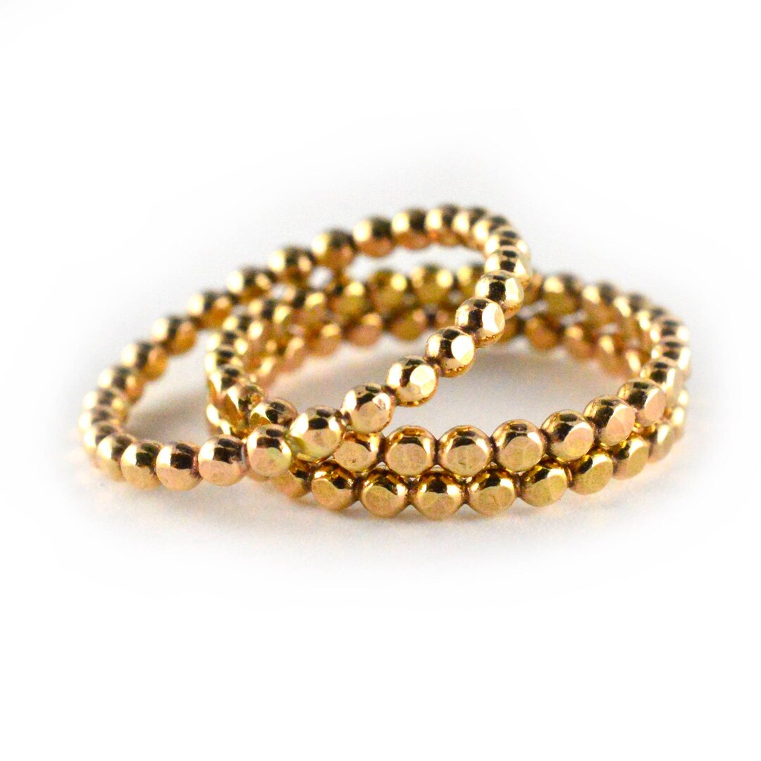 Gold Stacking Ring, Beaded Ring, Stackable Midi Ring SINGLE RING ...