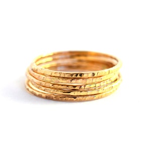 Skinny Stacking Rings, Tree Bark Stackable Midi Ring, SINGLE RING HSRBARK image 3