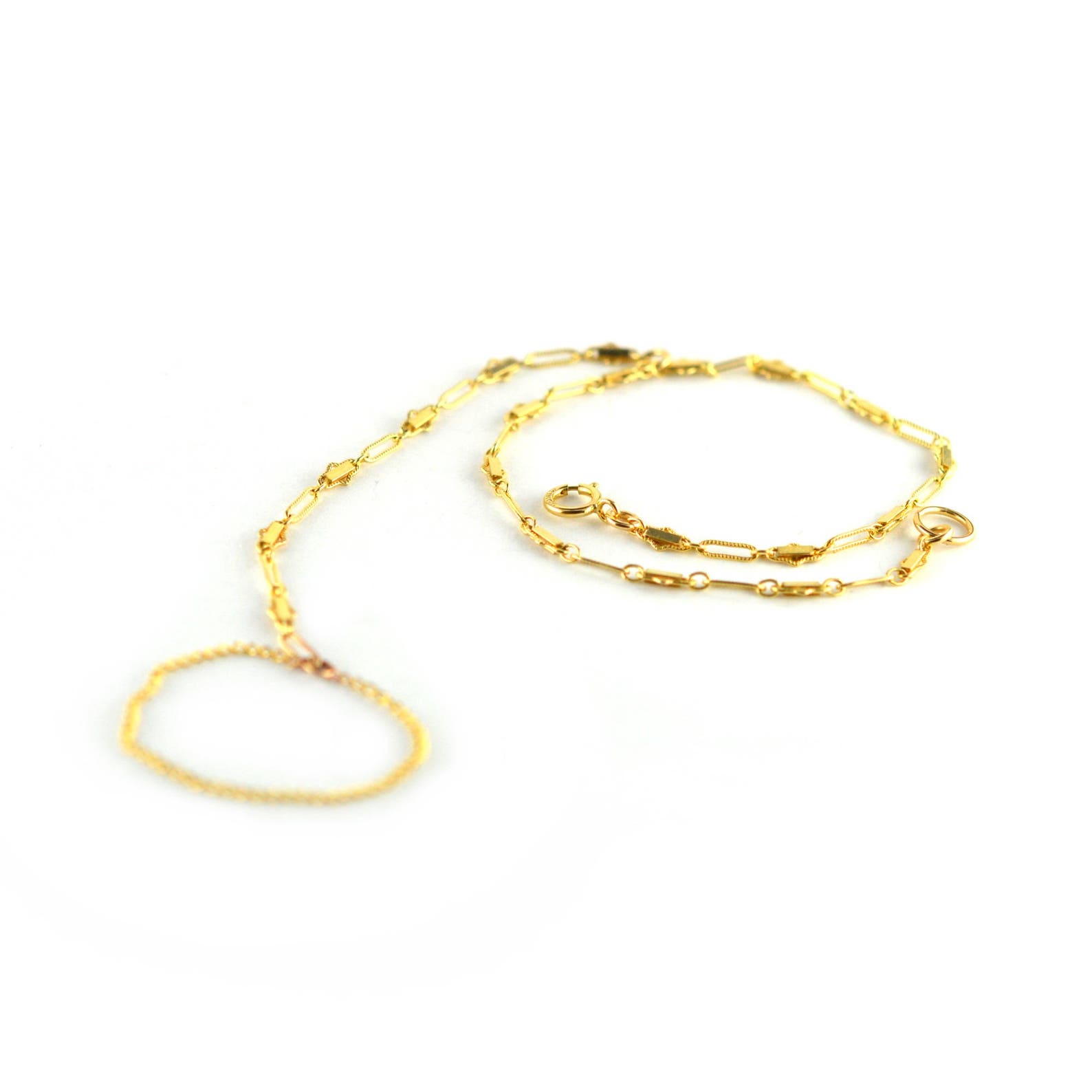 Gold Hand Bracelet Ornate Finger Chain Bracelet HCDORNATE Etsy